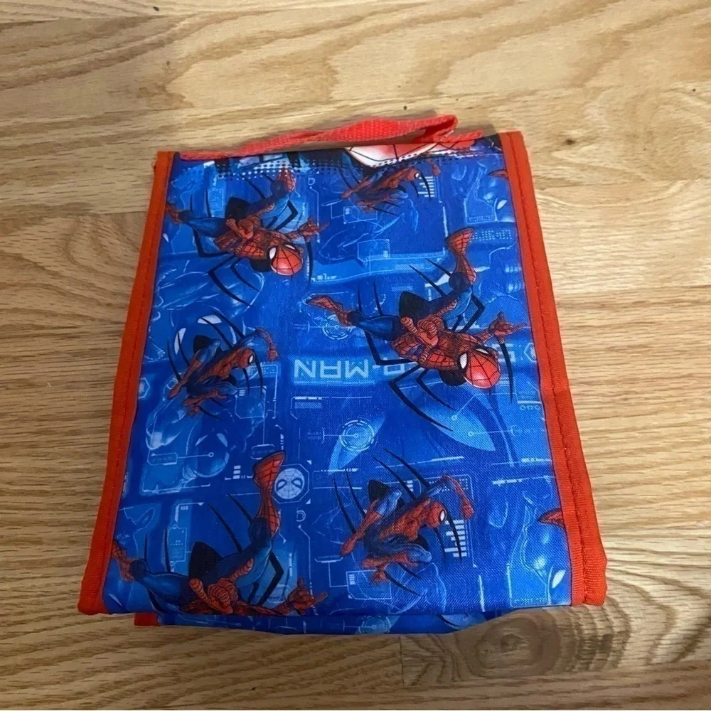 Spider-Man Lunch Can Package Tote Box Bag Blue Red